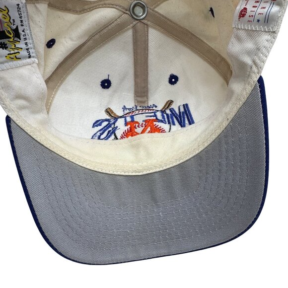 Vintage 1 Apparel Tag New York Mets 2 Bat Logo Baseball Snapback Cap Made in USA - Picture 5 of 7